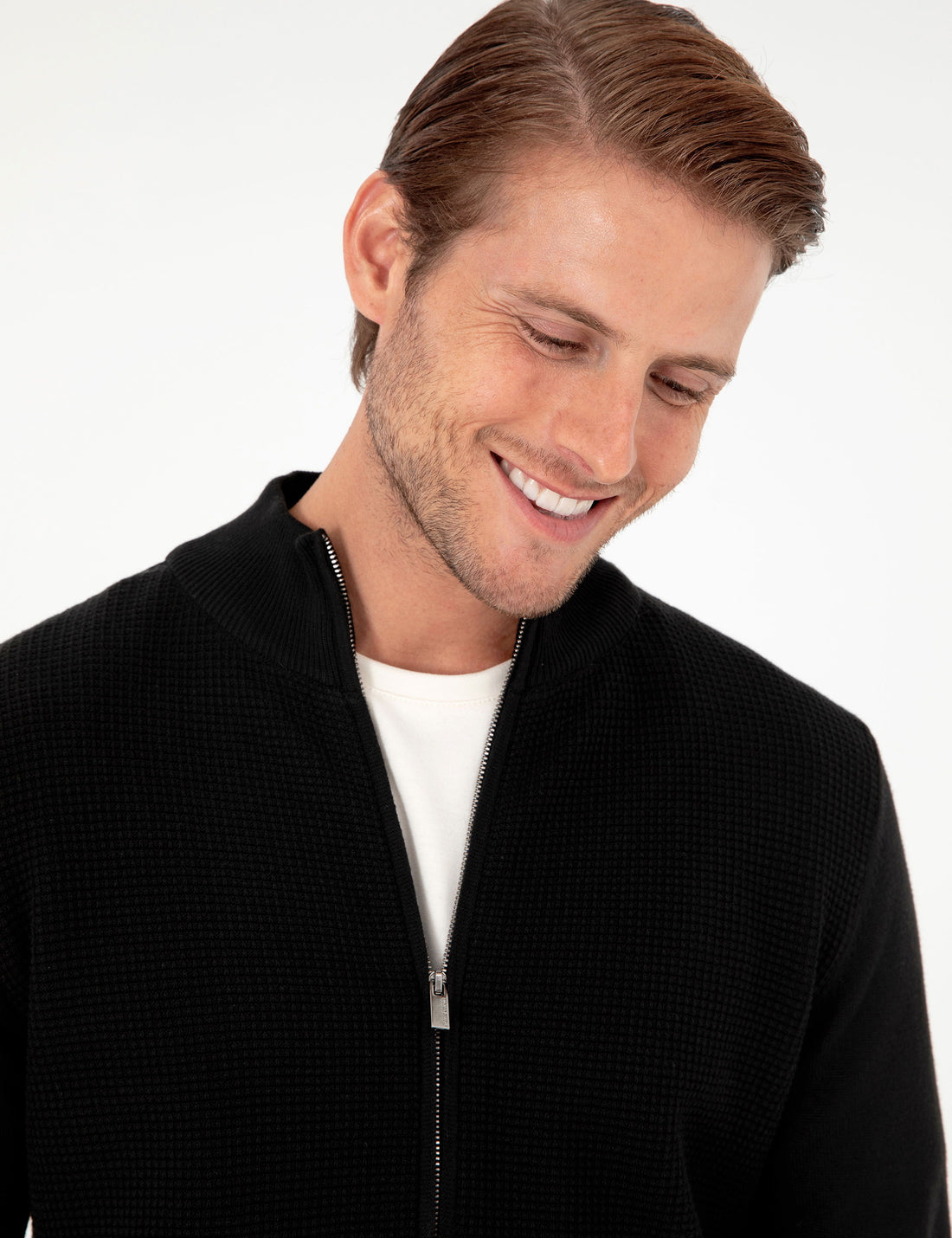 Black Slim Fit Knitwear Cardigan