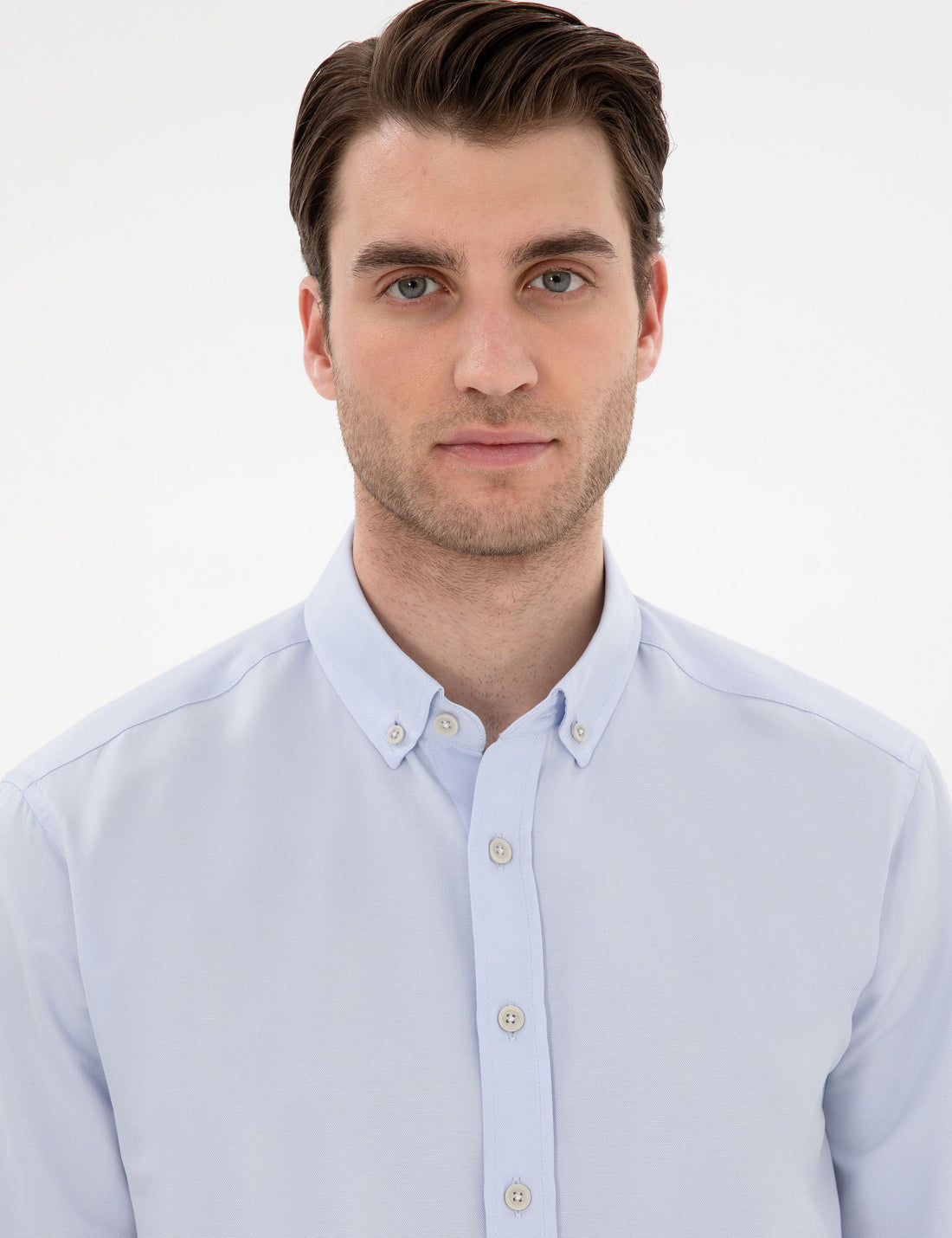 Light Blue Slim Fit Oxford Shirt Long Sleeve