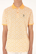 Men's Regular Fit Polo Neck Orange T-Shirt