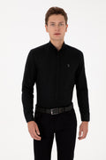 Men's Black Long Sleeve Basic Shirt