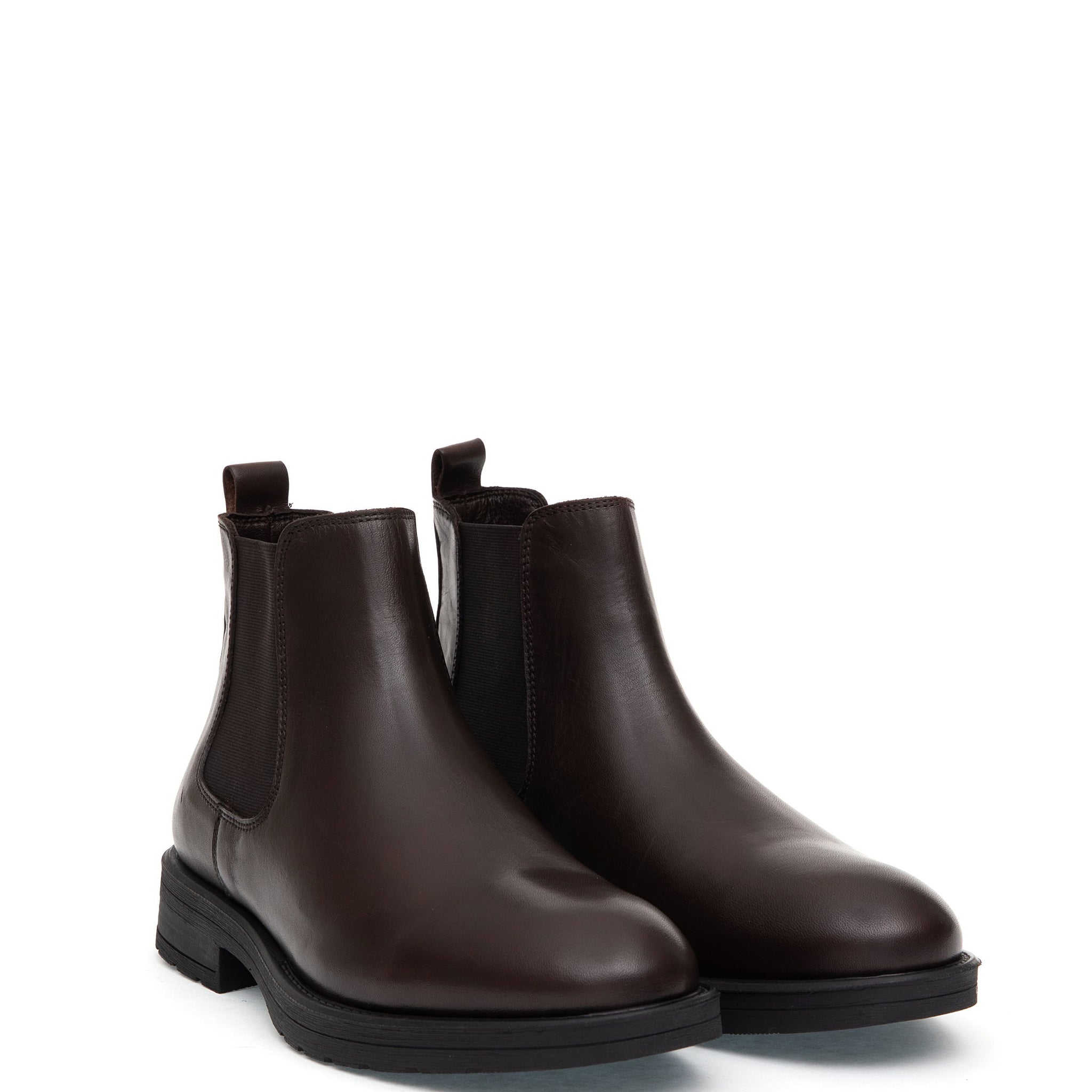 Brown 100% Leather Rubber Sole Chelsea Boots