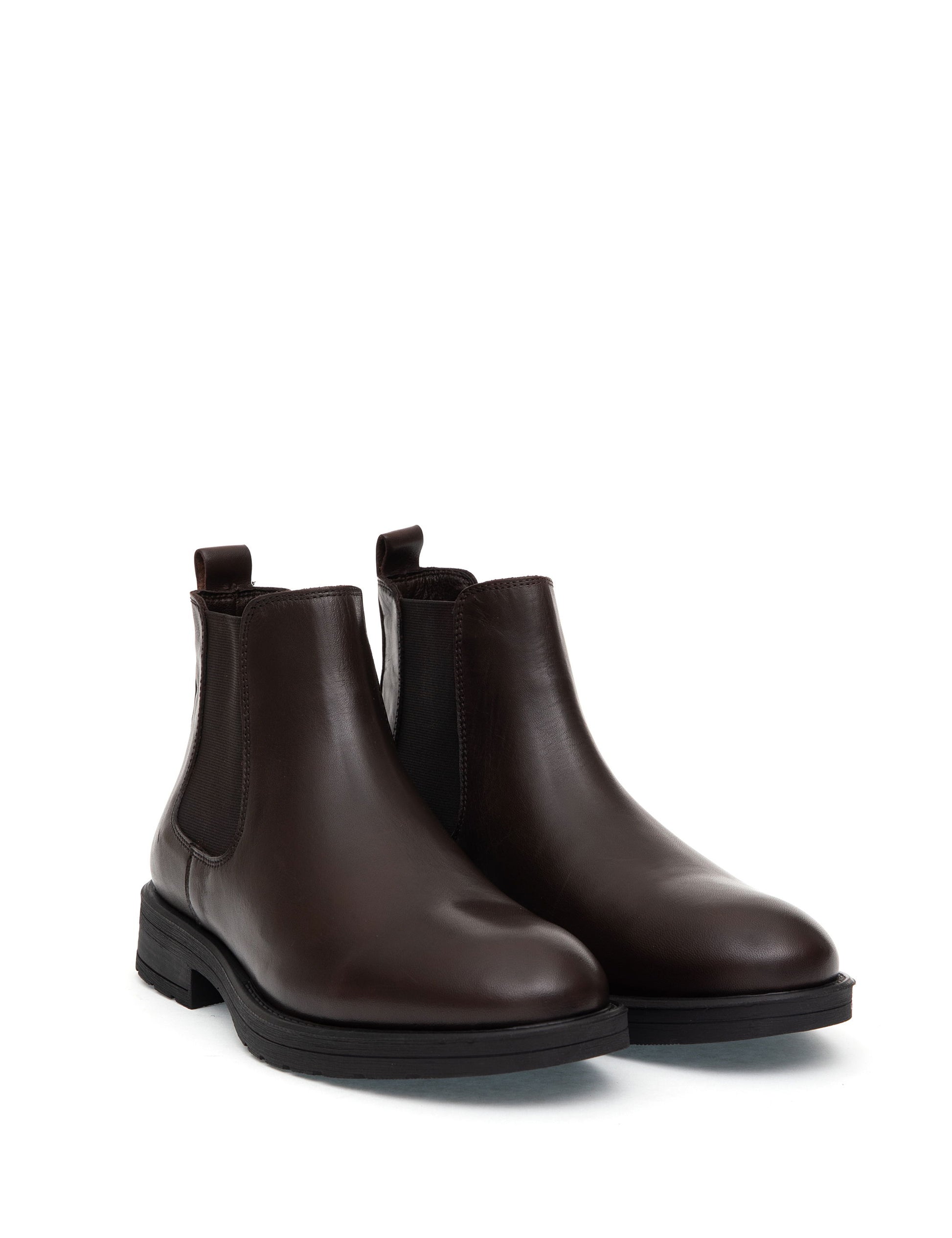 Brown 100% Leather Rubber Sole Chelsea Boots