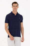 Men's Navy Blue Polo Neck T-Shirt