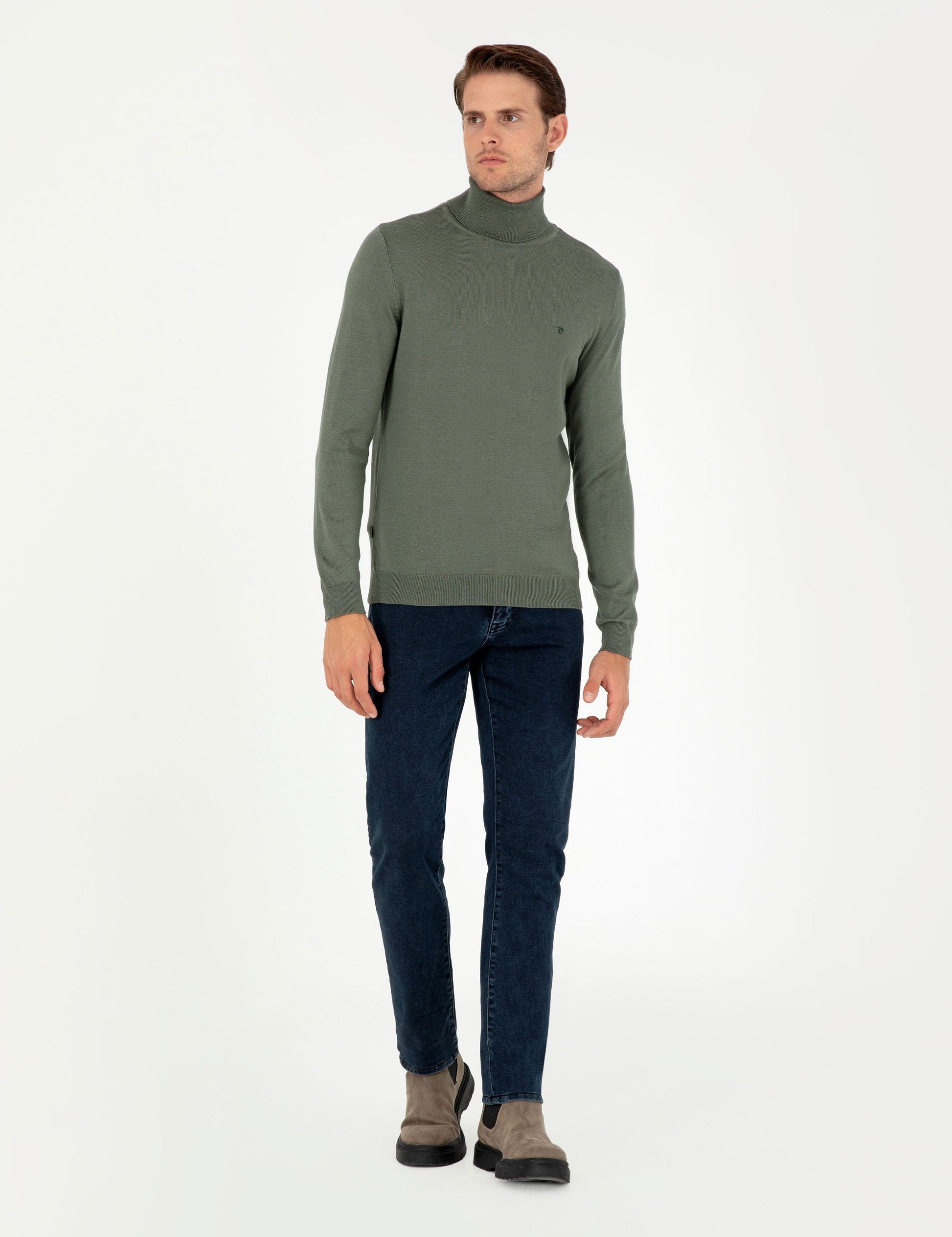 Smoke Slim Fit Turtleneck Basic Sweater Sweater