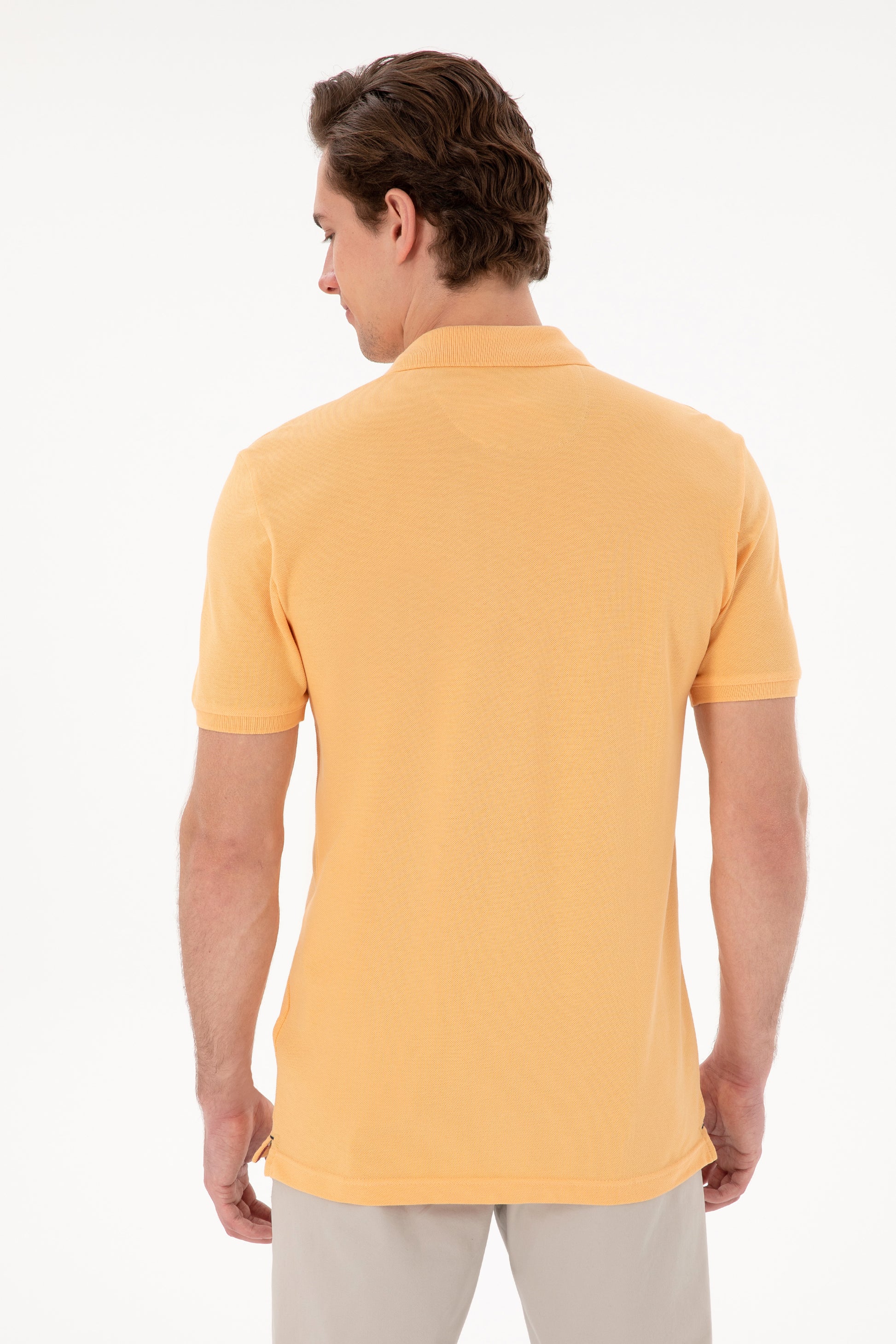 Men's Slim Fit Polo Neck Melon Basic T-Shirt