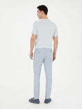 Light Blue Slim Fit Canvas Pants