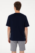 Men's Oversize Fit Crew Neck Navy T-Shirt