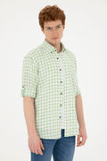 Men's Checkered Green Shirt