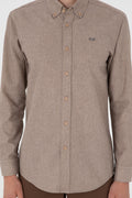 Men's Camel Long Sleeve Shirt