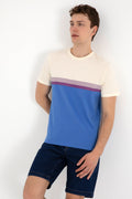 Men's Regular Fit Crew Neck Indigo T-Shirt