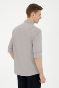 Men's Dark Gray Long Sleeve Basic Shirt