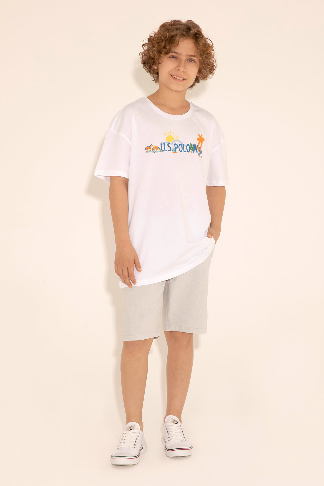 Boy's Light Blue Woven Shorts