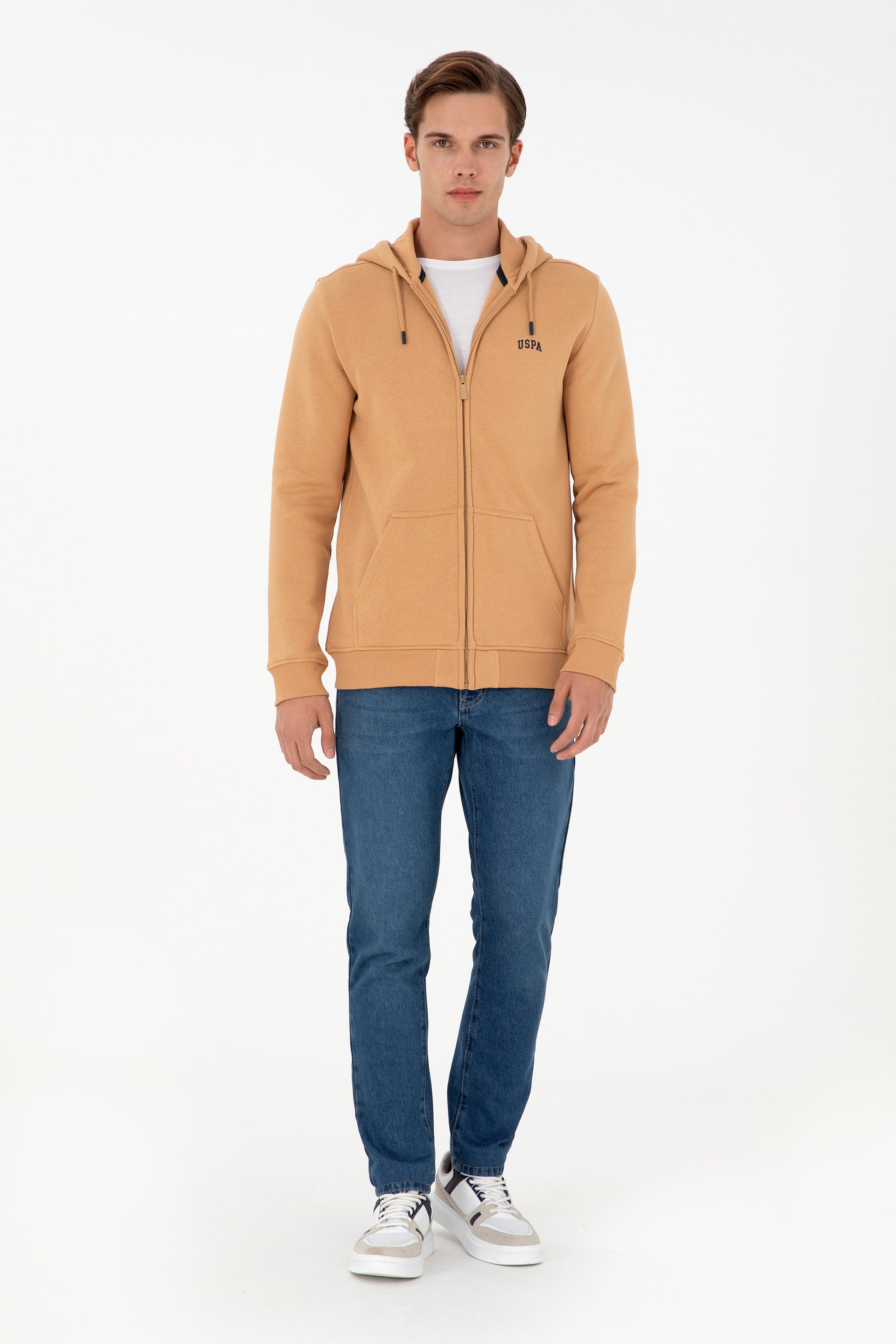 Men's Camel Chardonned Knitted Cardigan