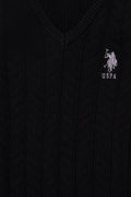 Boys' Black Basic V Neck Sweater