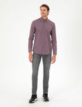 Purple Slim Fit Long Sleeve Shirt