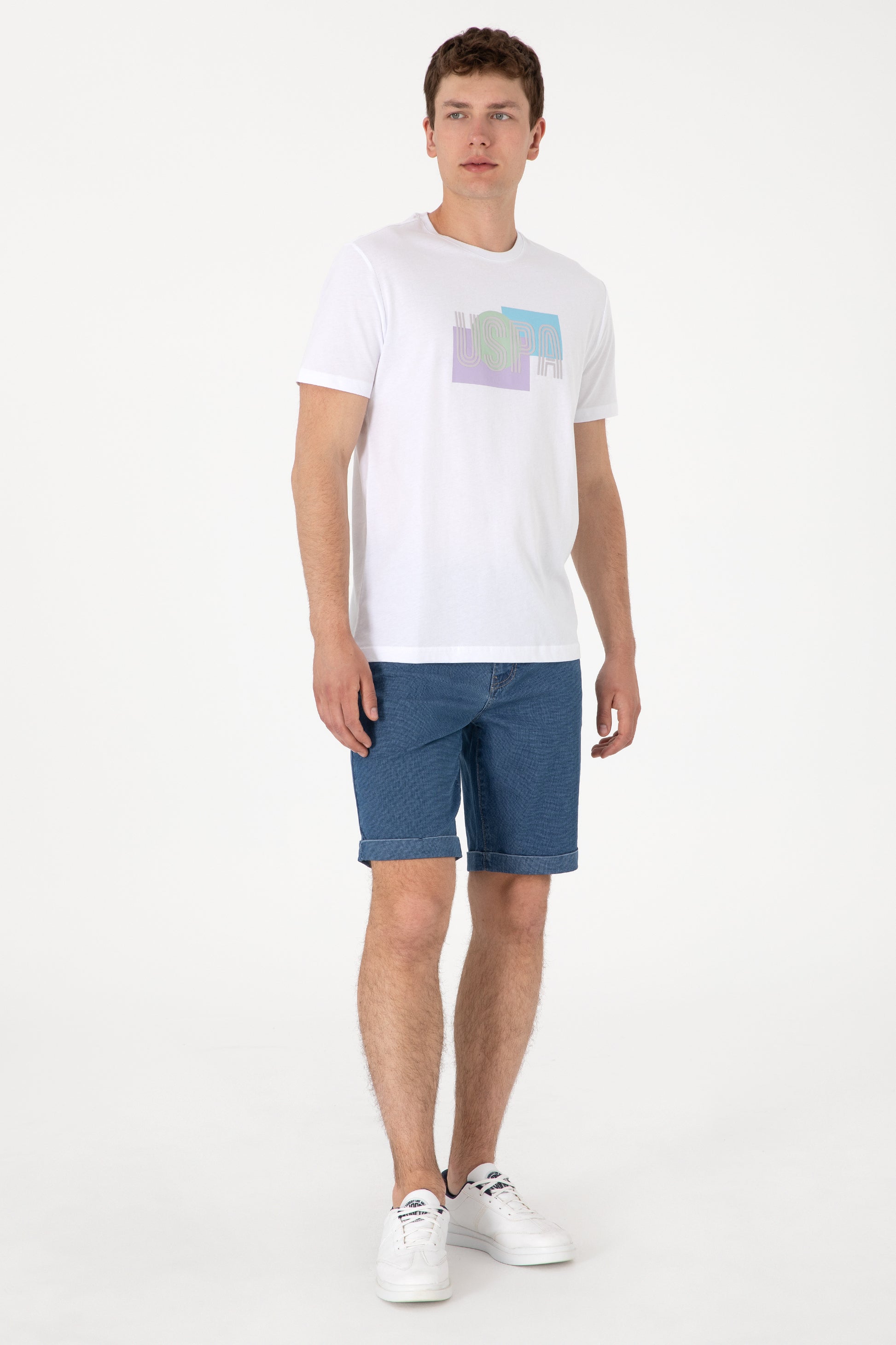 Men's Regular Fit White Crew Neck T-Shirt