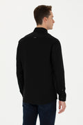 Men's Black Long Sleeve Basic Shirt