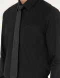 Black Regular Fit Long Sleeve Basic Shirt