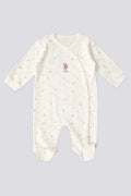 Baby Girl White Baby Bootie Jumpsuit