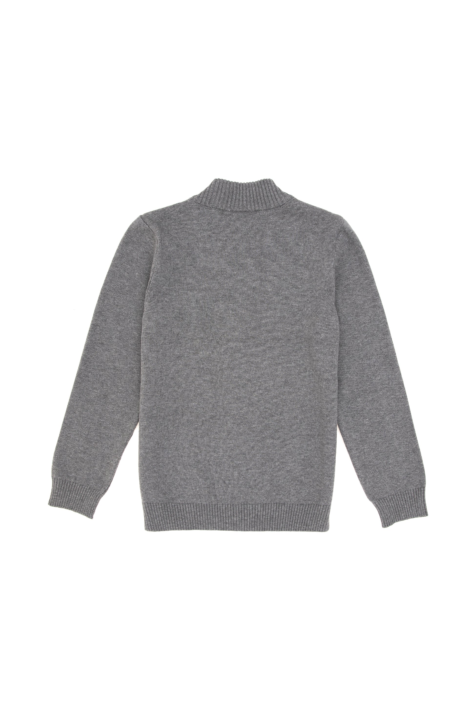 Boy's Grey Melange Knitwear Cardigan