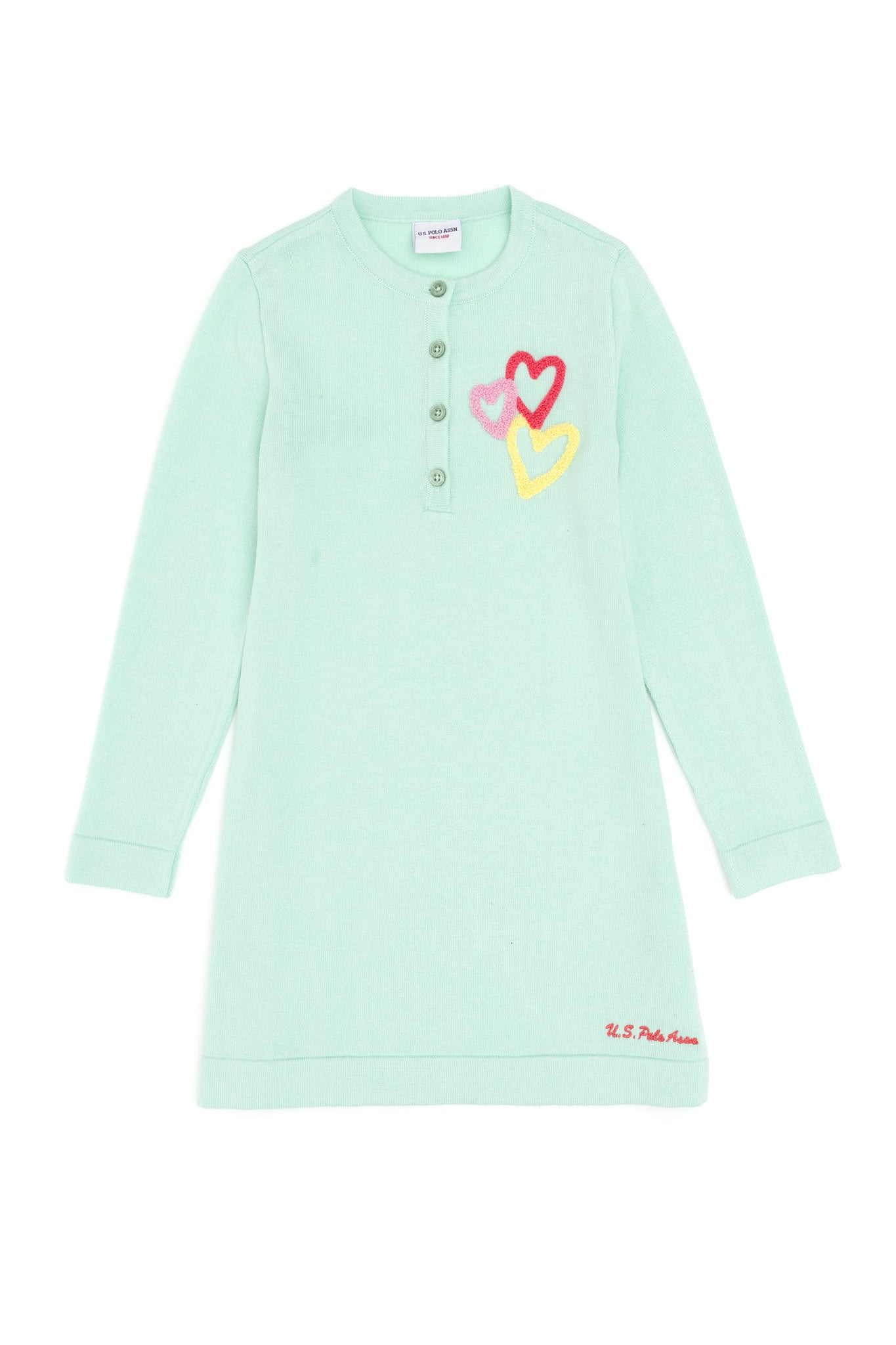 Girls' Water Green Knitwear Dress