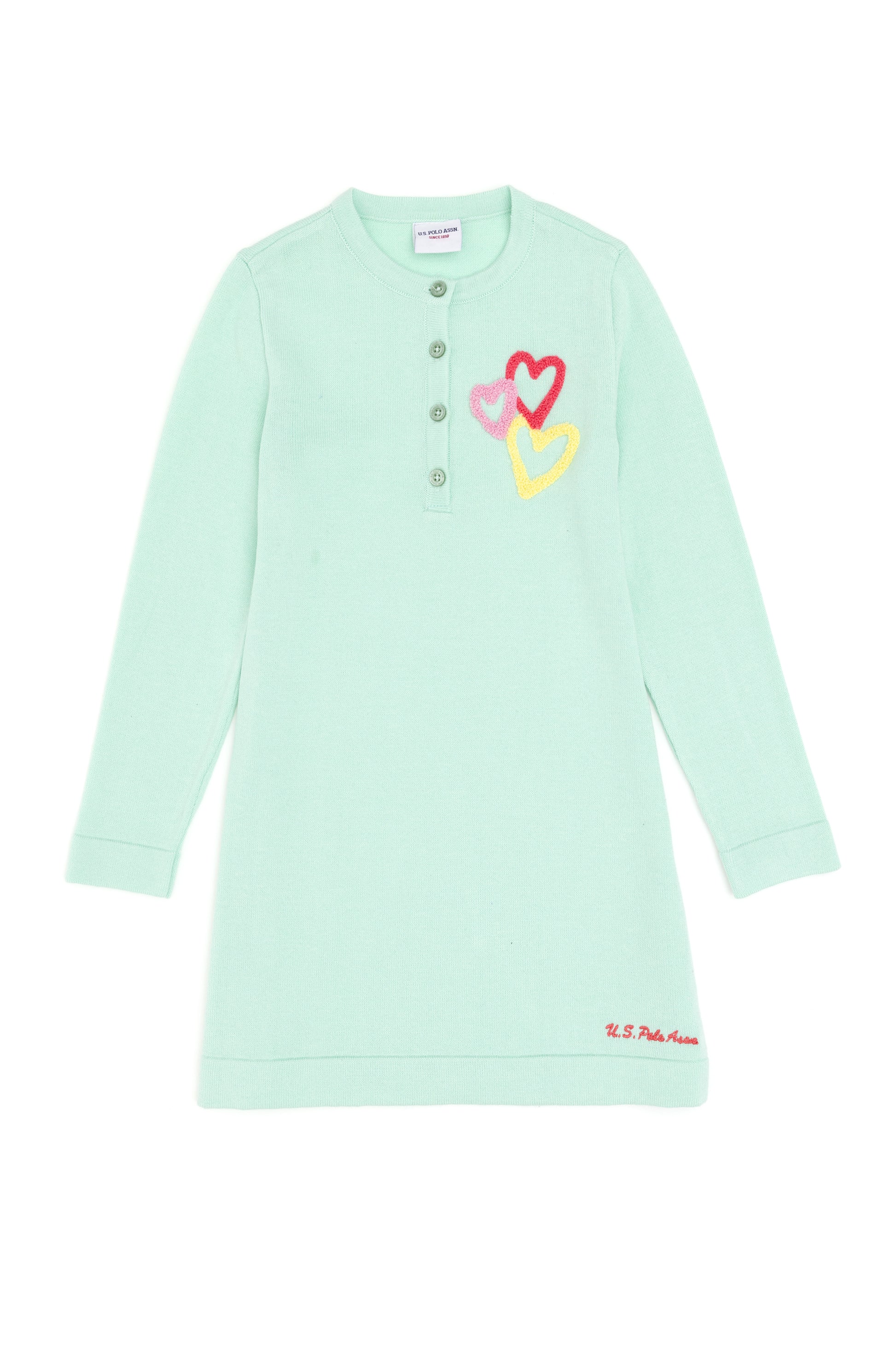 Girls' Water Green Knitwear Dress