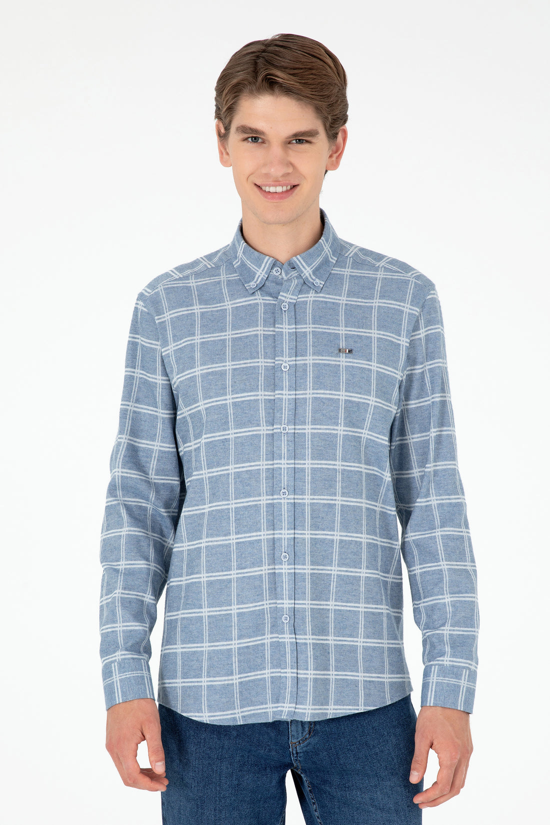 Men's Light Blue Long Sleeve Shirt
