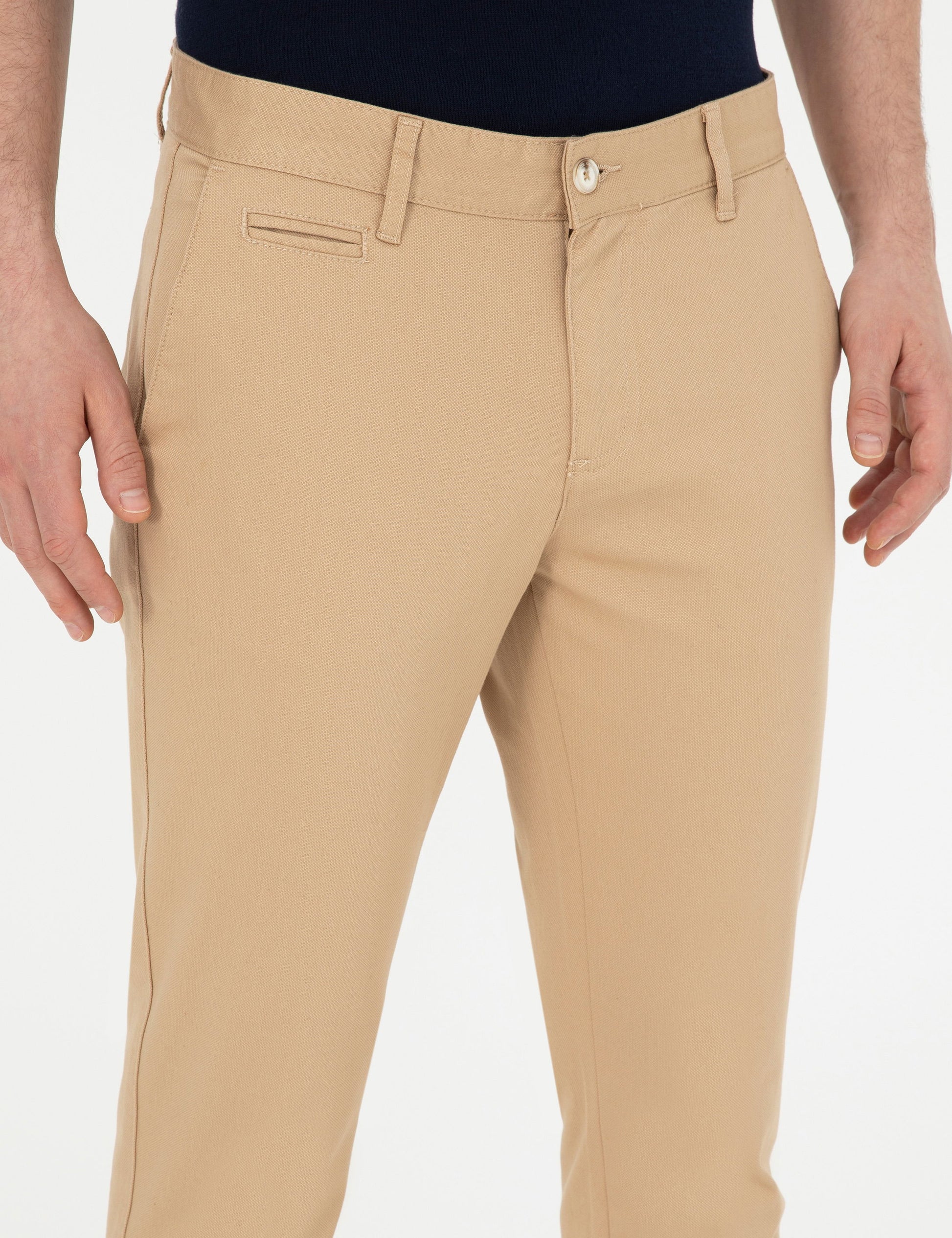 Camel Slim Fit Canvas Pants