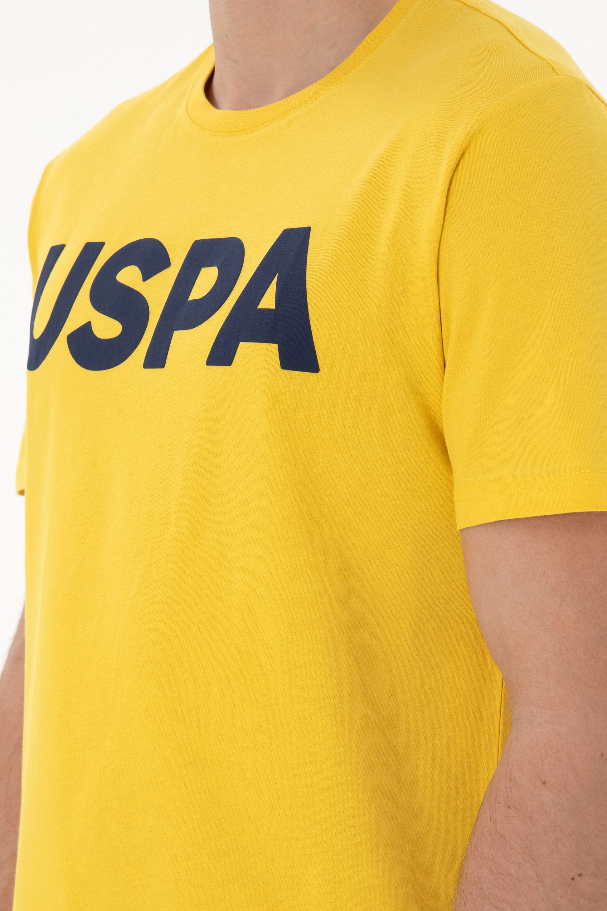 Men's Regular Fit Crew Neck Dark Yellow Basic T-Shirt