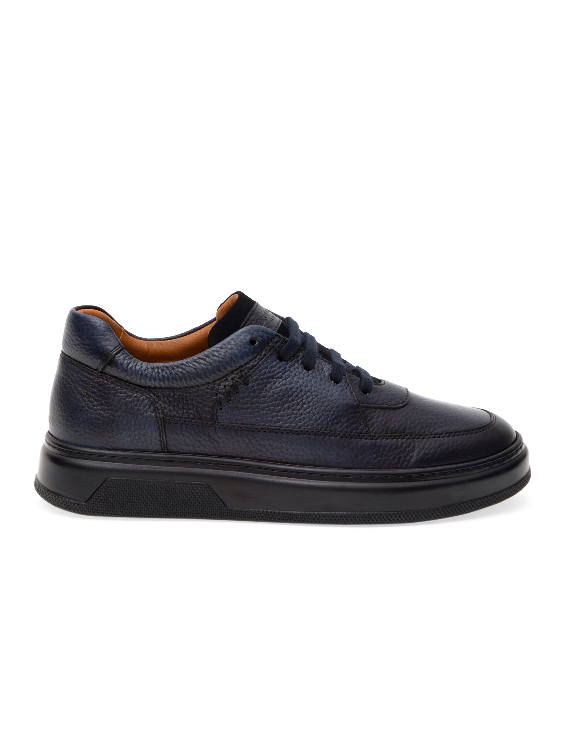 Navy Blue 100% Leather Casual Shoes