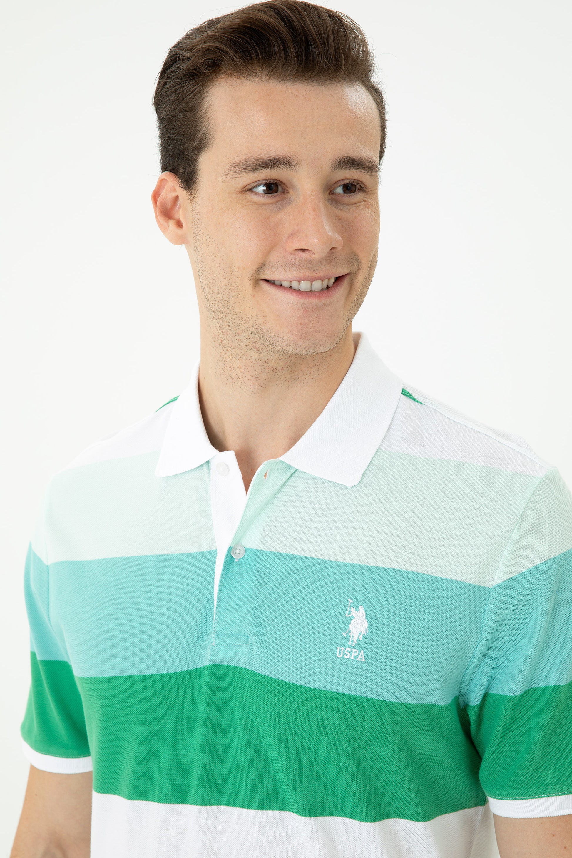 Men's Green Polo Neck T-Shirt