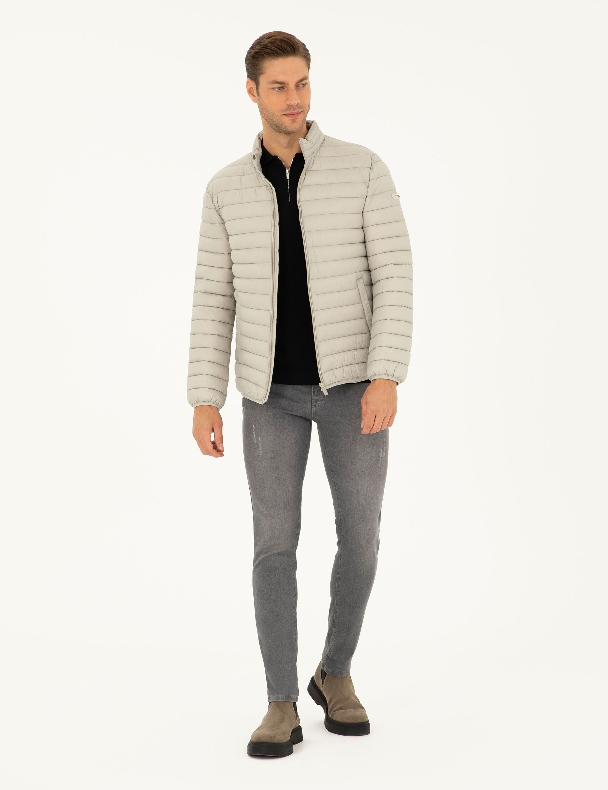 Beige Quilted Sport Coat