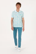Men's Regular Fit Polo Neck Mint T-Shirt