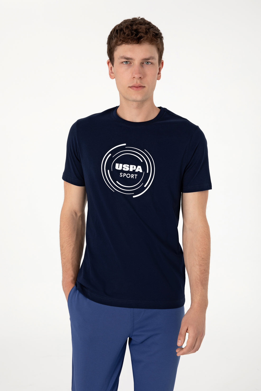 Men's Regular Fit Crew Neck Navy T-Shirt
