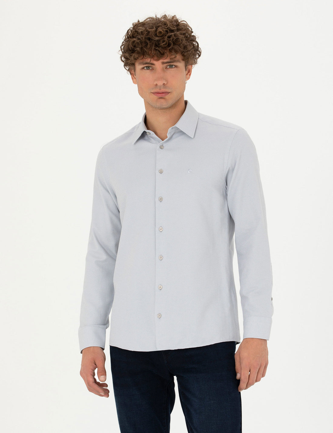 Grey Slim Fit Long Sleeve Shirt