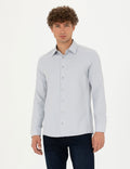 Grey Slim Fit Long Sleeve Shirt