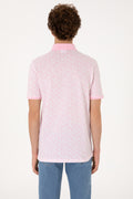 Men's Regular Fit Polo Neck Light Pink T-Shirt