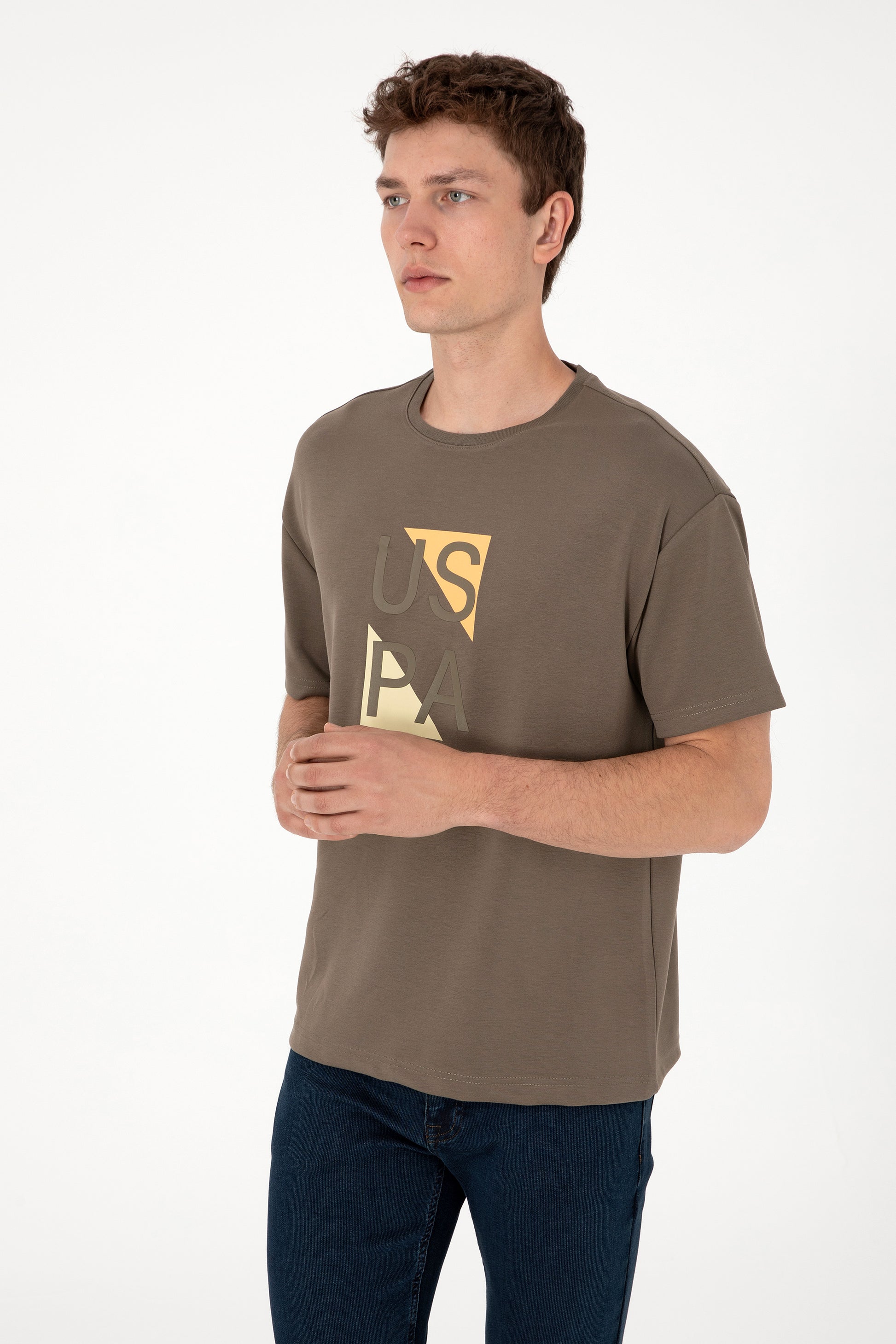 Men's Comfort Fit Crew Neck Mink T-Shirt