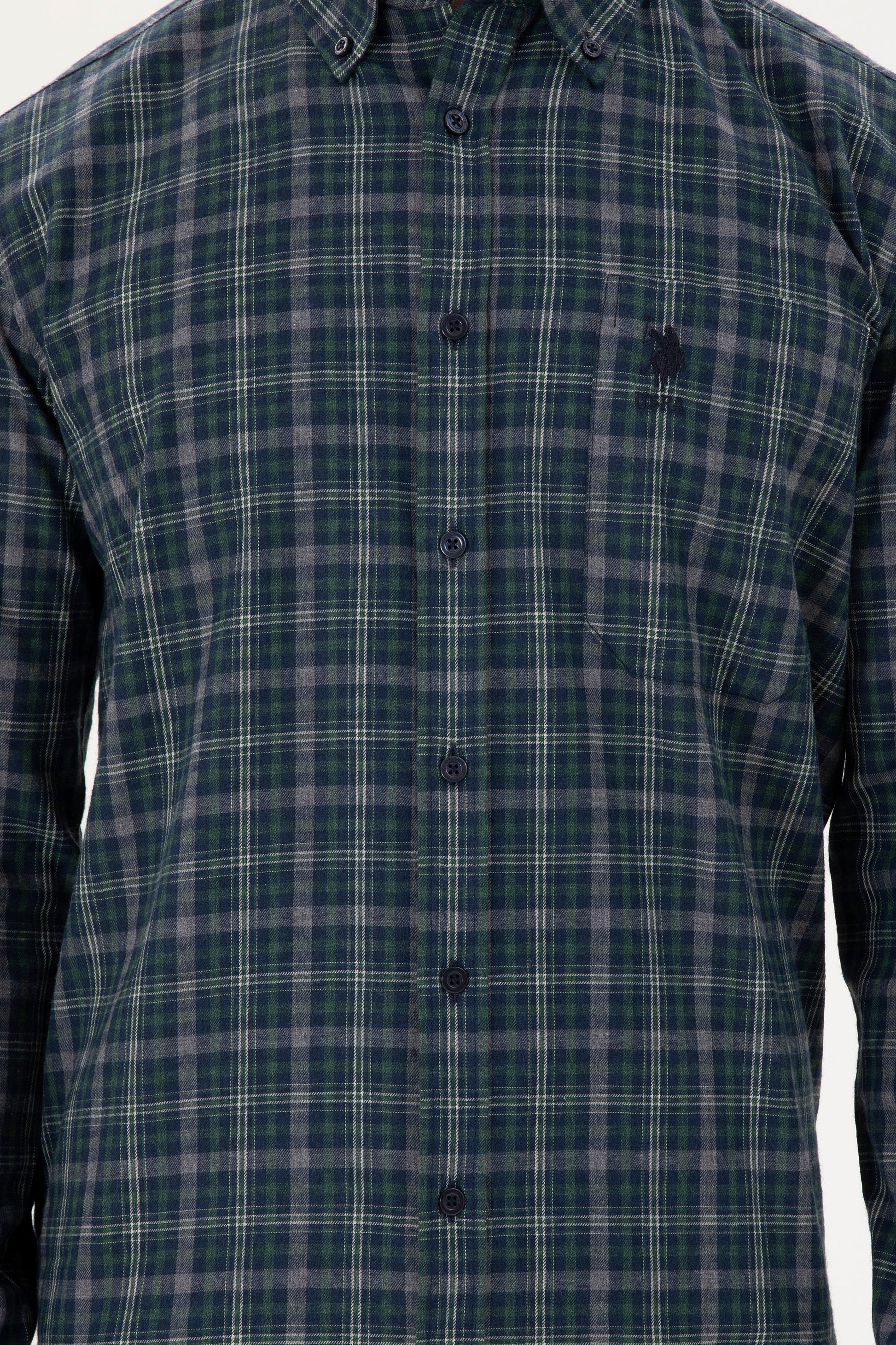 Men's Dark Green Long Sleeve Shirt