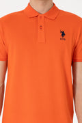 Men's Slim Fit Polo Neck Pomegranate Flower Basic T-Shirt
