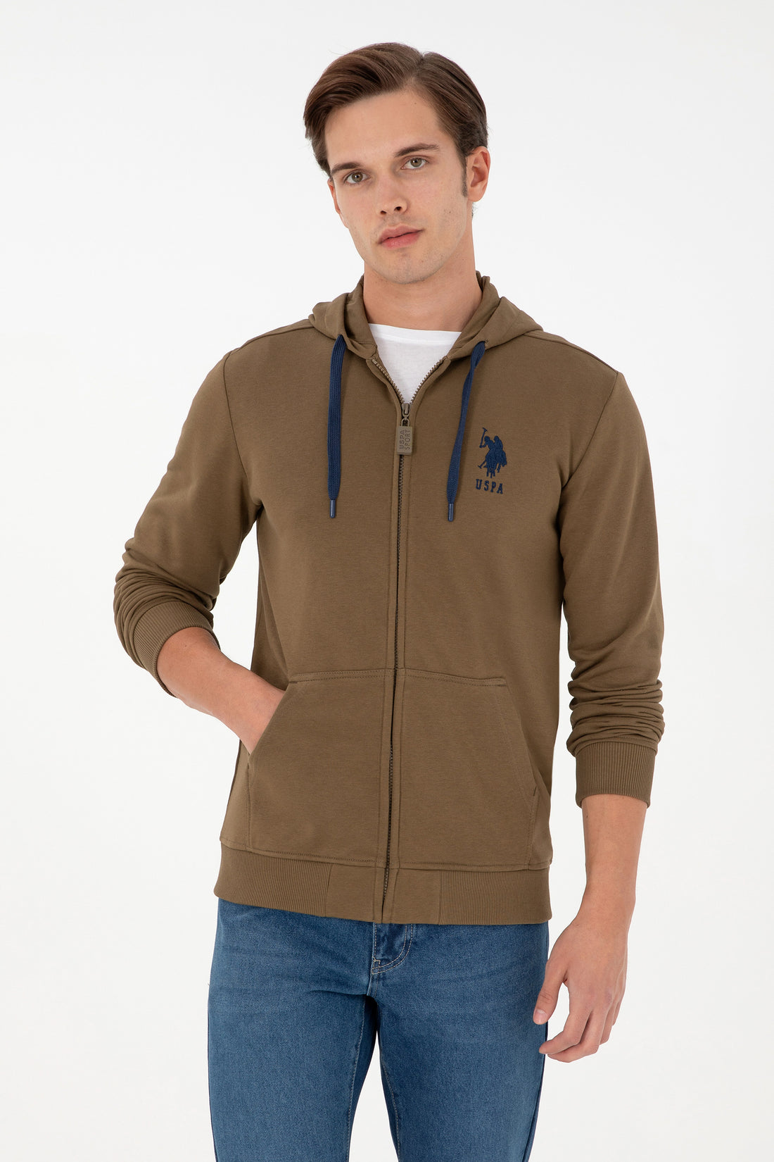 Men's Khaki Knitted Cardigan