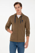 Men's Khaki Knitted Cardigan