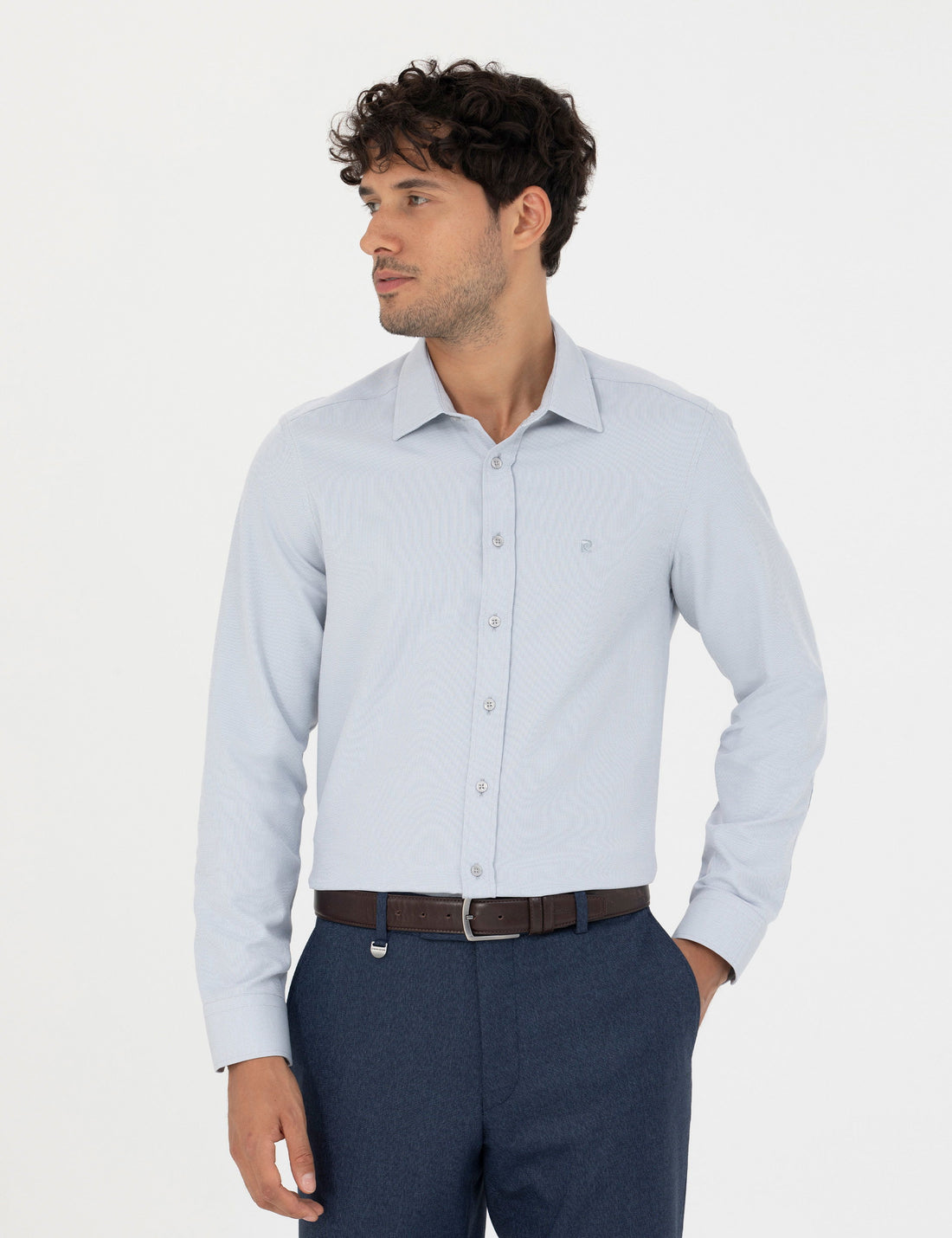Grey Slim Fit Long Sleeve Shirt