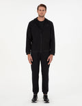 Black Slim Fit Leg Elastic Tracksuit