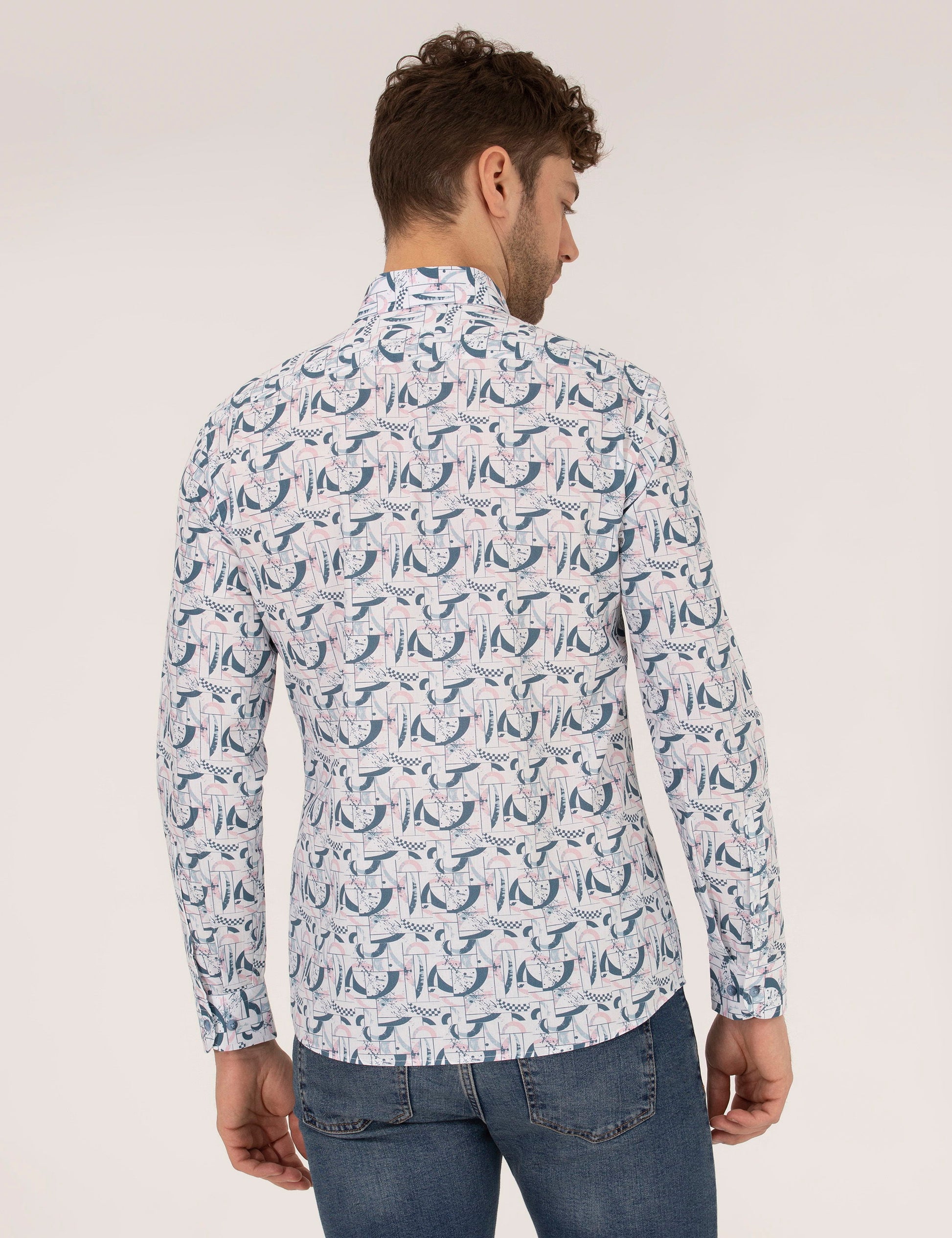 Pink Slim Fit Long Sleeve Shirt