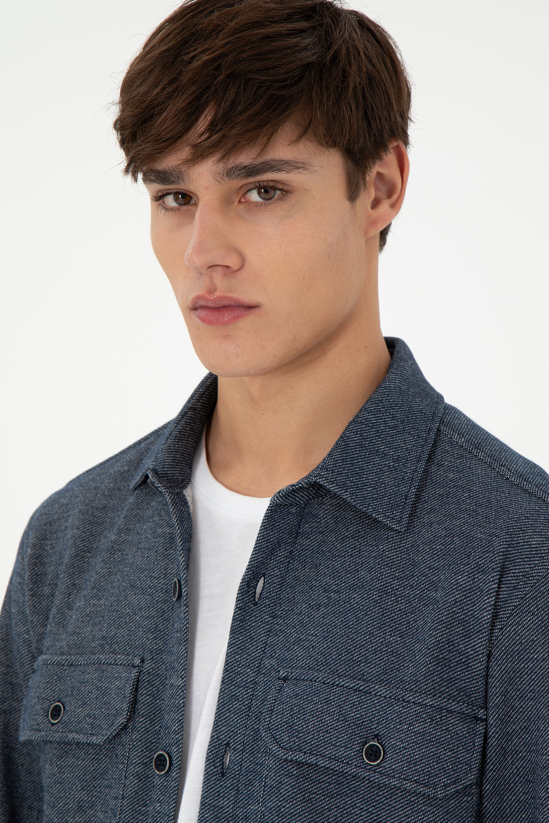 Men's Navy Blue Knitted Shirt