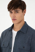 Men's Navy Blue Knitted Shirt