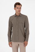 Men's Khaki Long Sleeve Shirt