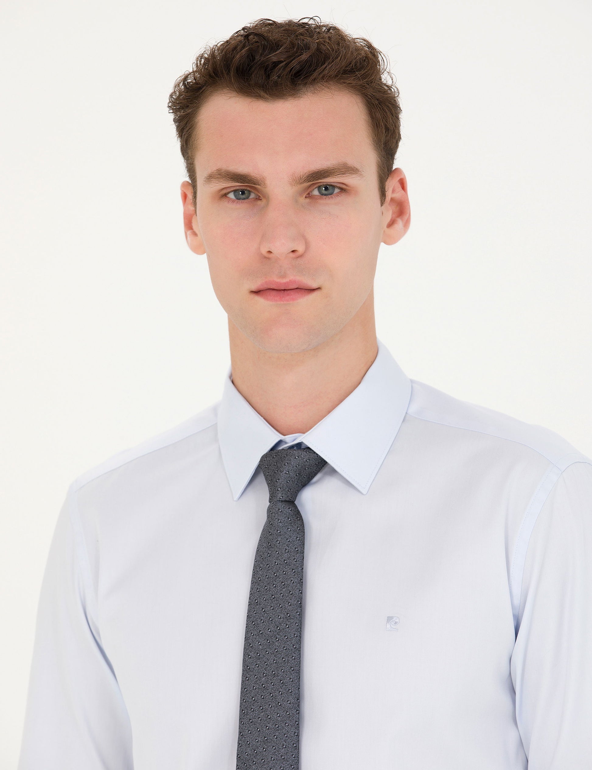 Light Blue Slim Fit Long Sleeve Basic Shirt