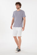 Men's Regular Fit Crew Neck Grey Basic T-Shirt